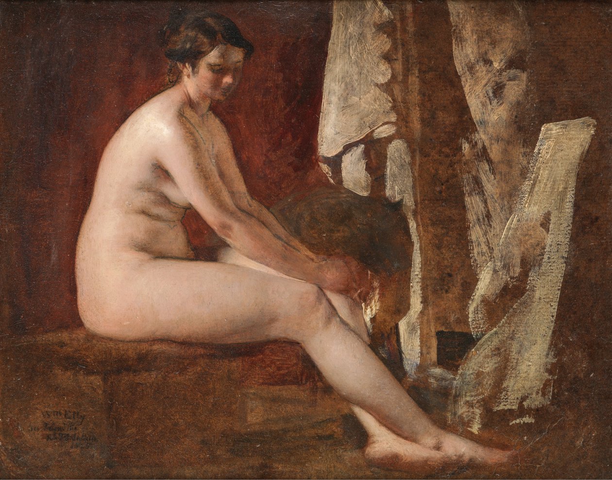 Siedząc nago autorstwa William Etty