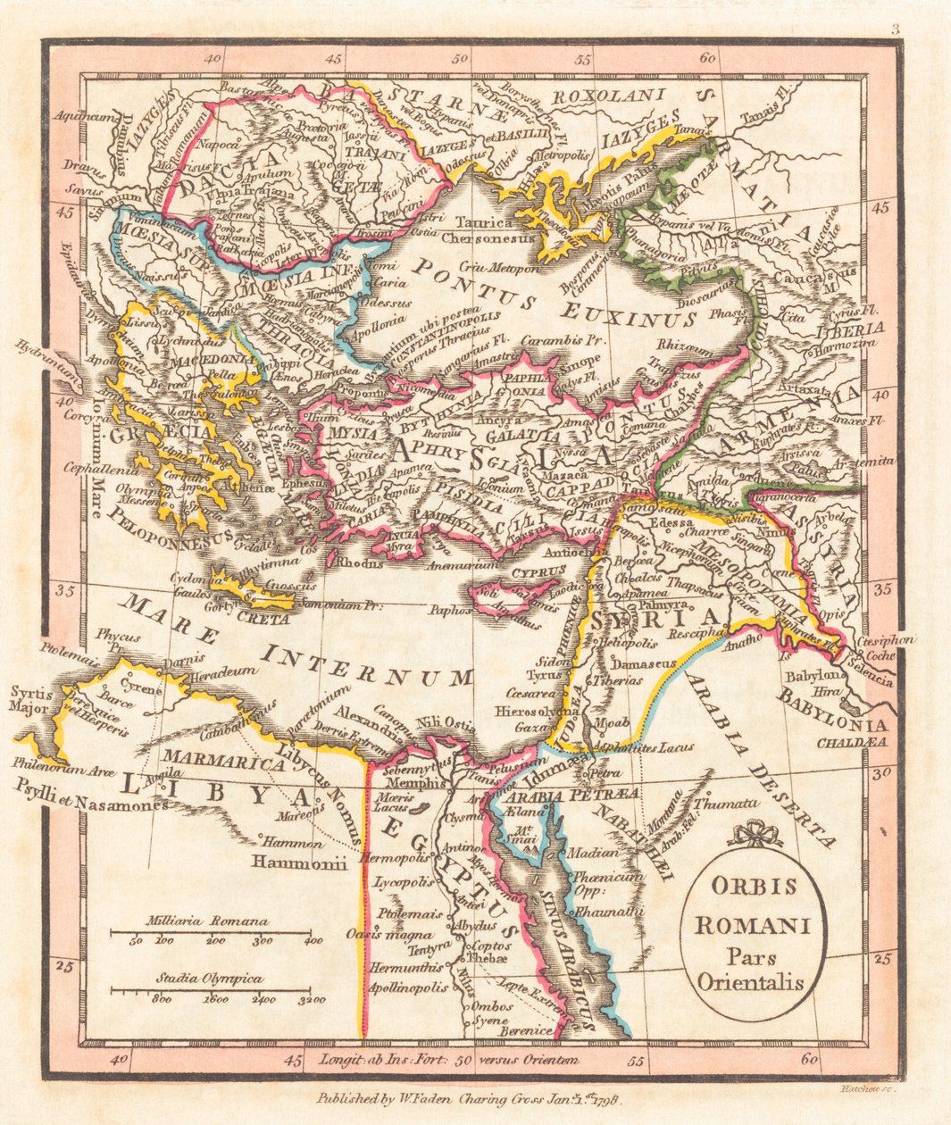 Cesarstwo Wschodniorzymskie. Mapa. autorstwa William Faden