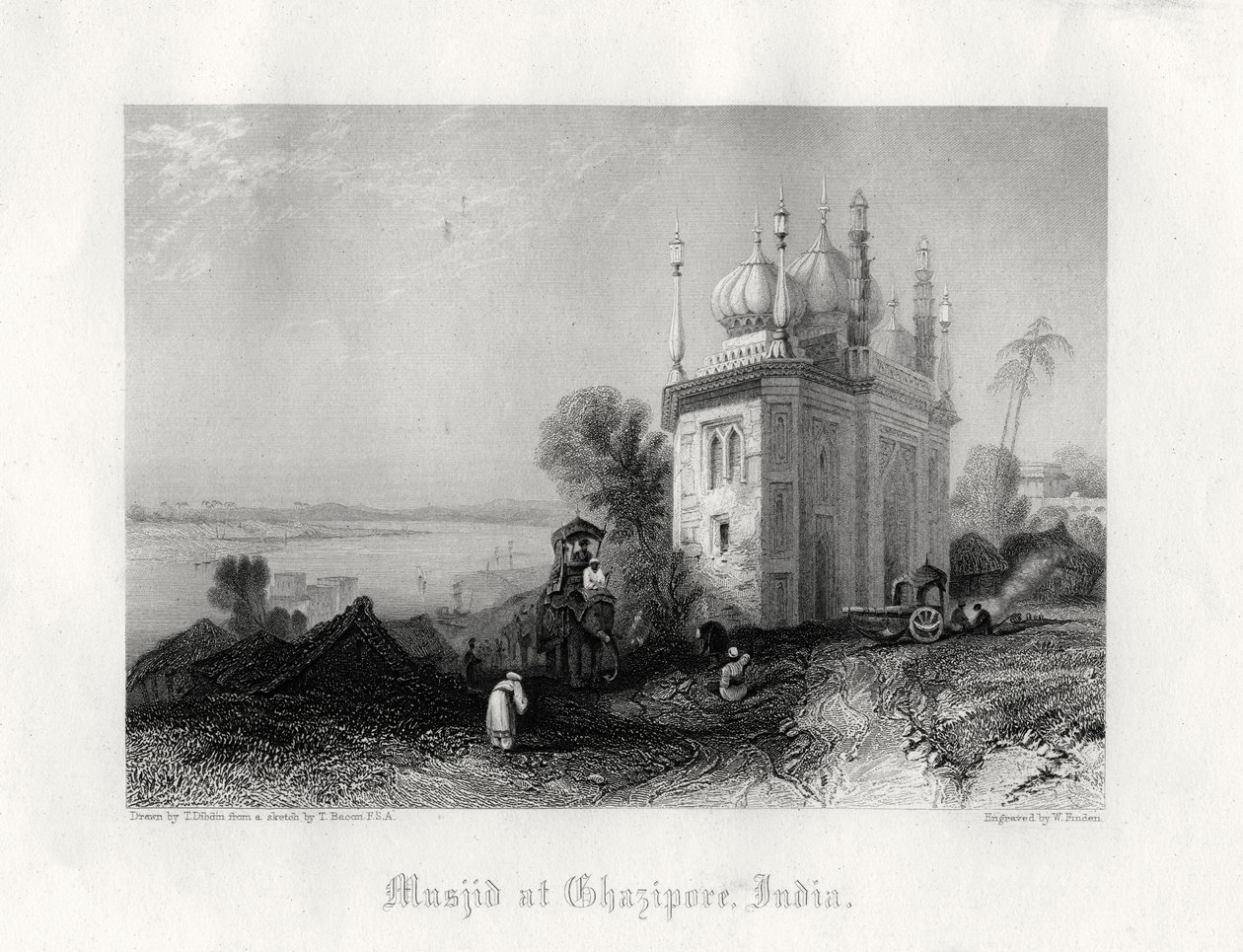 „Masjid w Ghazipur, Indie”, XIX w. autorstwa William Finden