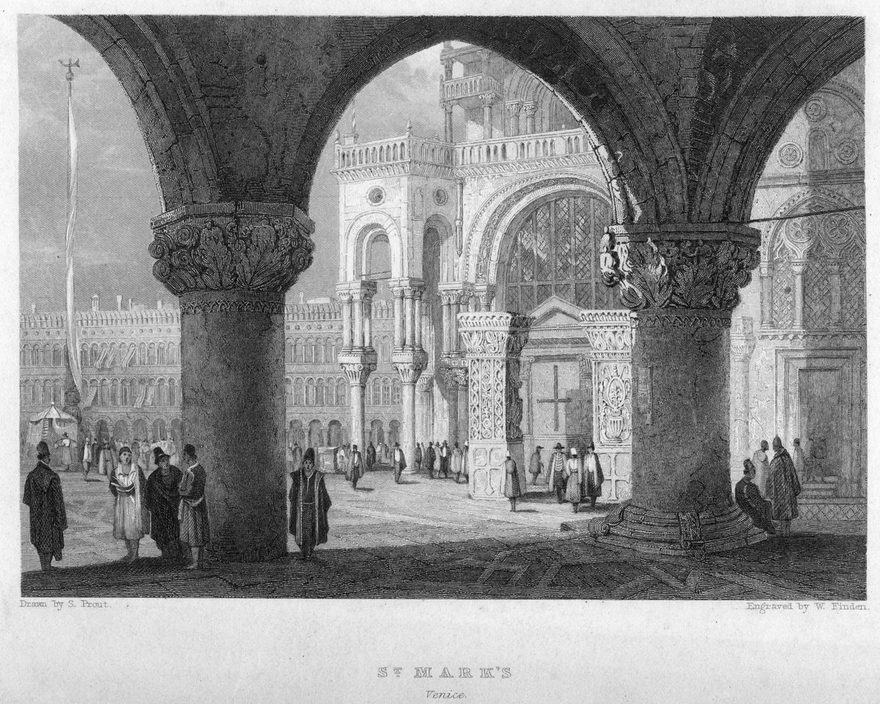 Św. Marka, Wenecja, XIX wiek. autorstwa William Finden