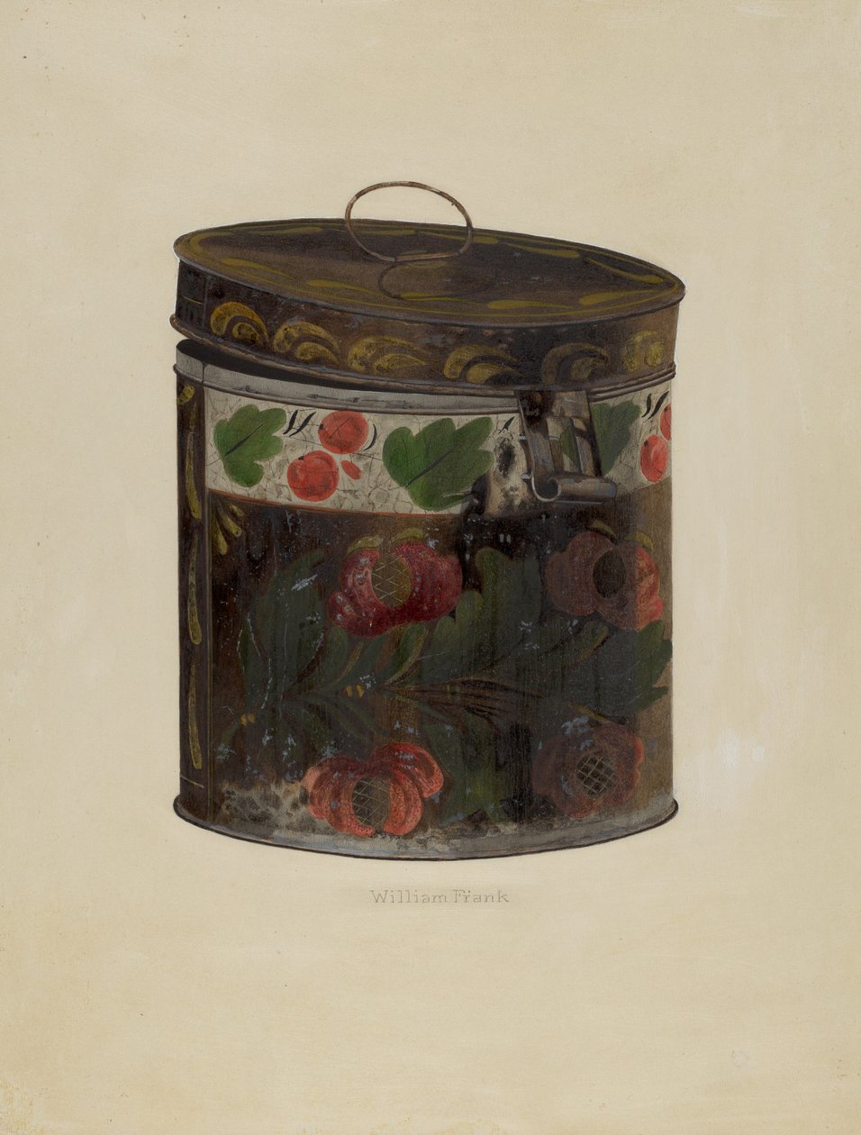 Toleware puszka blaszana, c. 1937. autorstwa William Frank