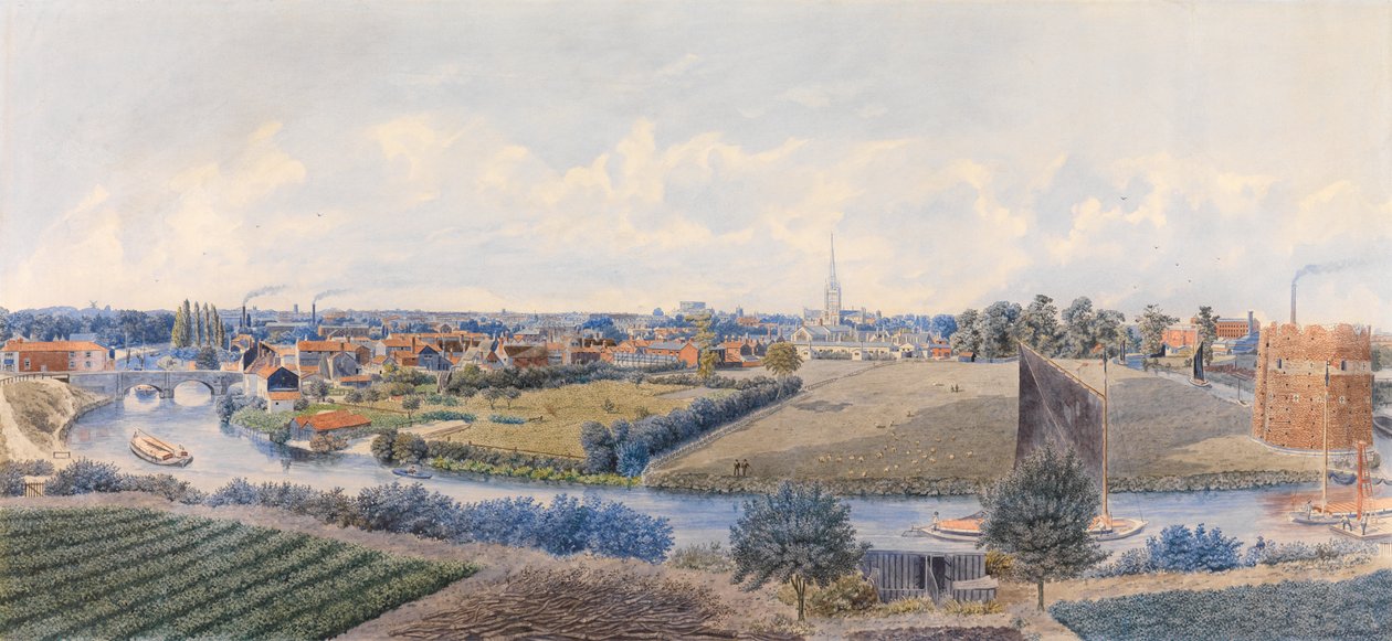 Widok na południowy wschód Norwich autorstwa William Frederick Austin