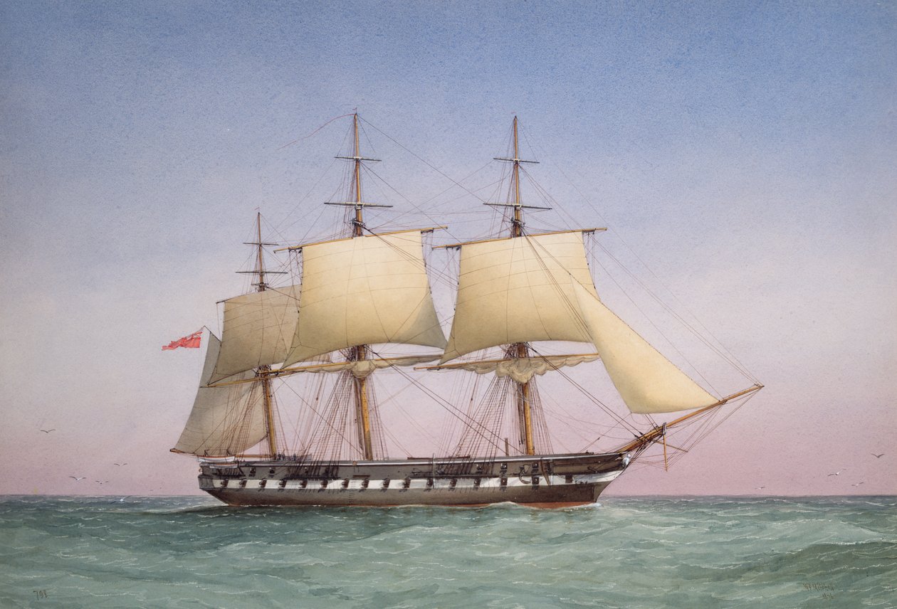 „50-działowa fregata HMS „Arethusa”, 1876 r. autorstwa William Frederick Mitchell