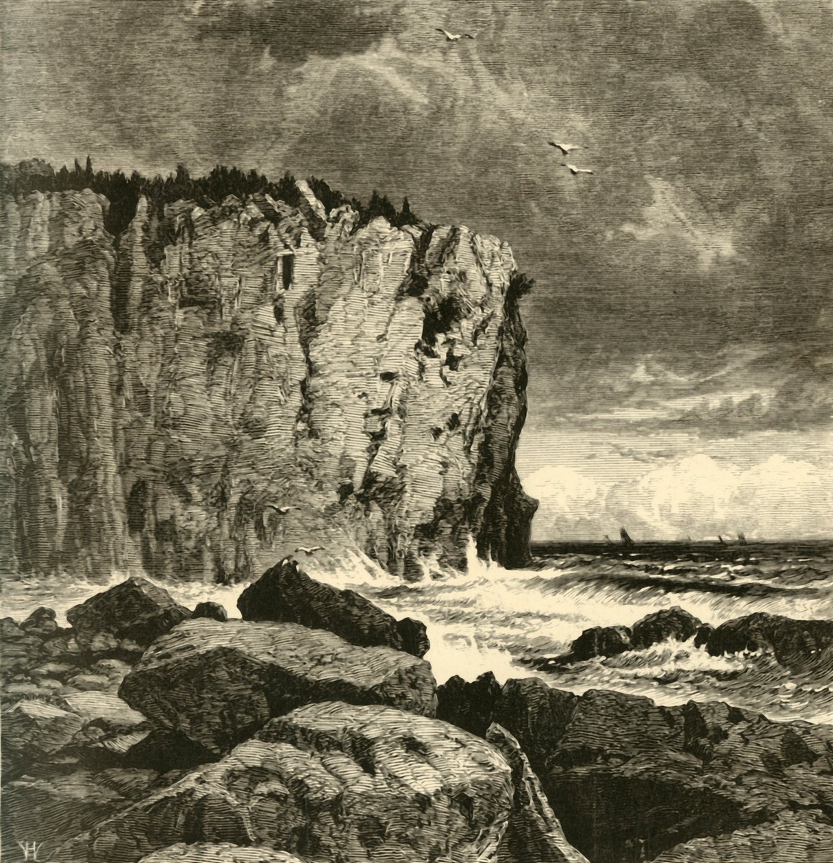 „Cliff w pobliżu Beaver Bay”, 1872. autorstwa William Hart
