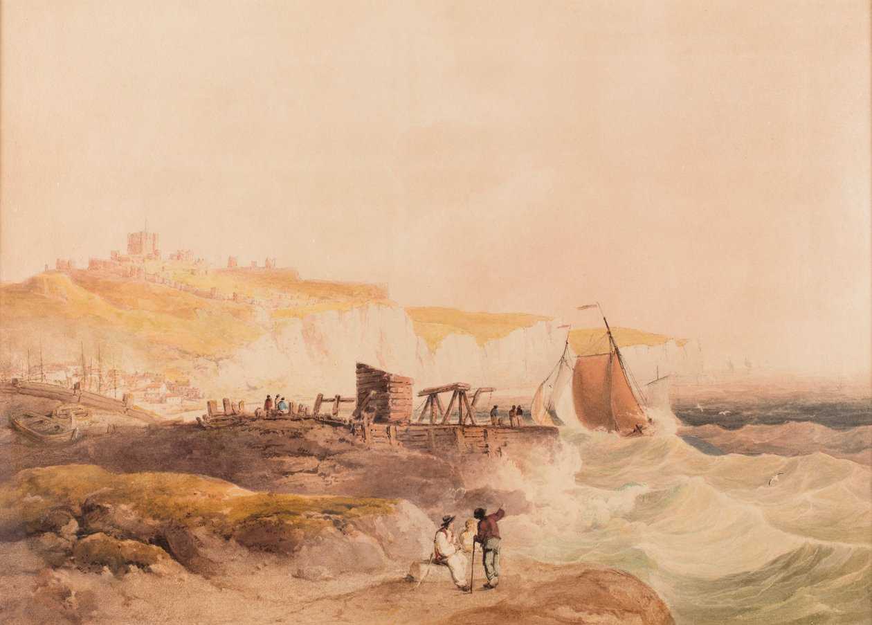 Dover, data nieznana (akwarela i ołówek na papierze) autorstwa William Havell