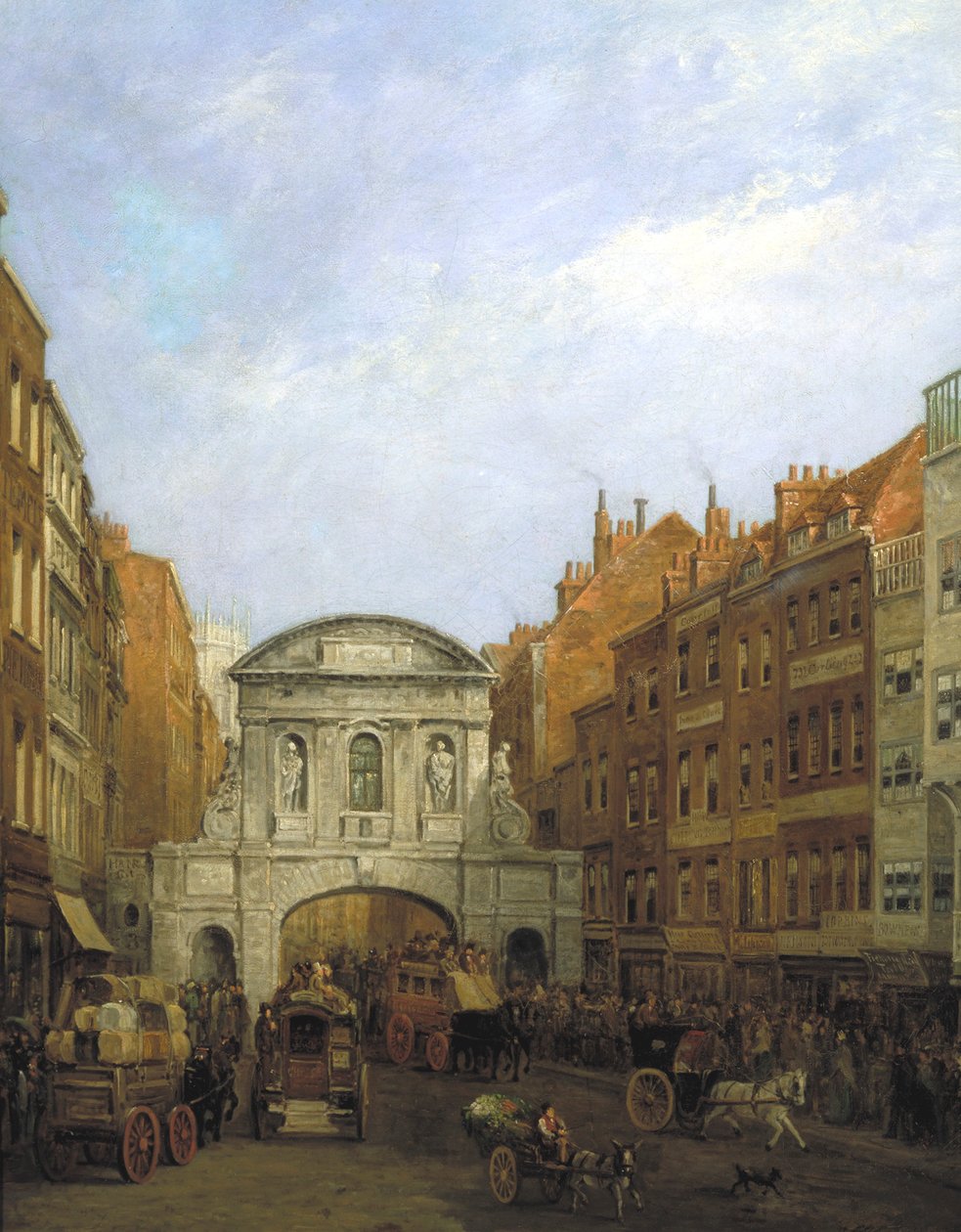 „Temple Bar from the Strand”, Londyn, 1873. autorstwa William Henry