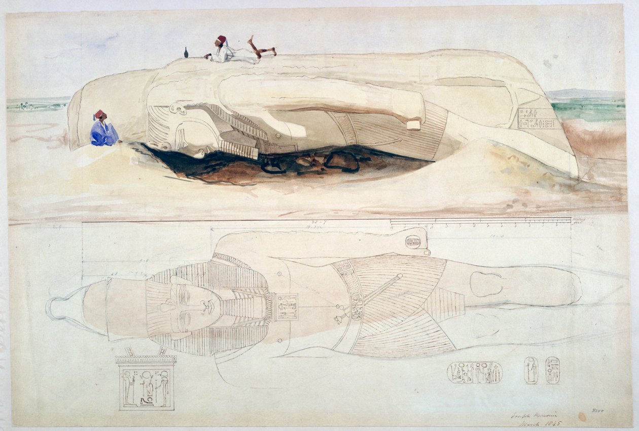 Kolos Ramzesa II, Memfis, 1845 autorstwa William Henry Bartlett