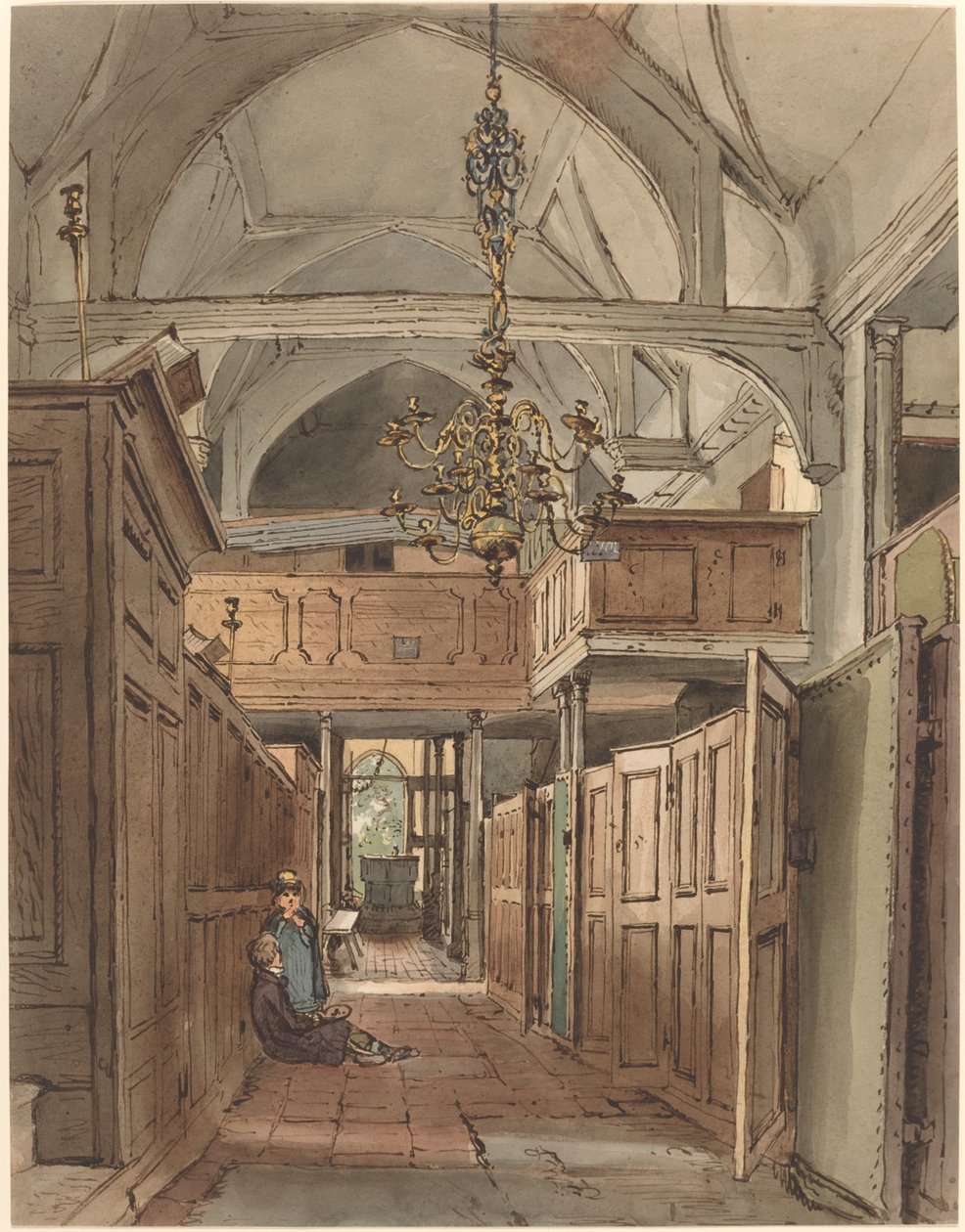Wnętrze kościoła Bushey autorstwa William Henry Hunt
