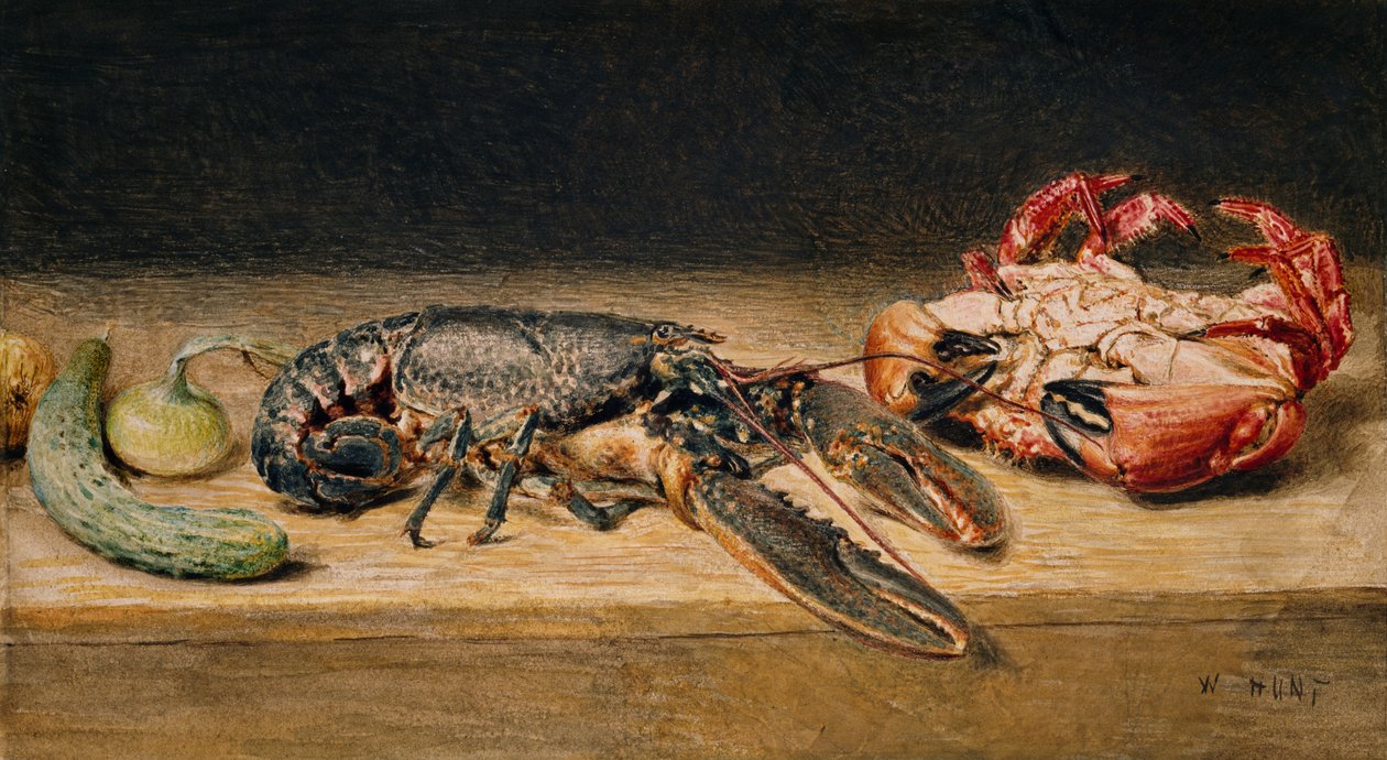 Homar, krab i ogórek, 1827 autorstwa William Henry Hunt