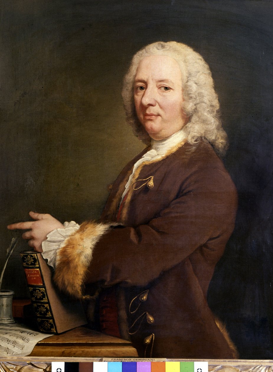 Portret Francesco Saverio Geminiani.Włoski muzyk autorstwa William Hoare