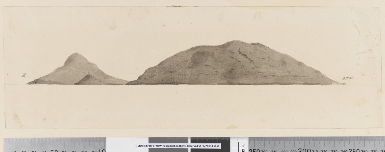 Strona 25b/d Profil niezidentyfikowanej wyspy autorstwa William Hodges