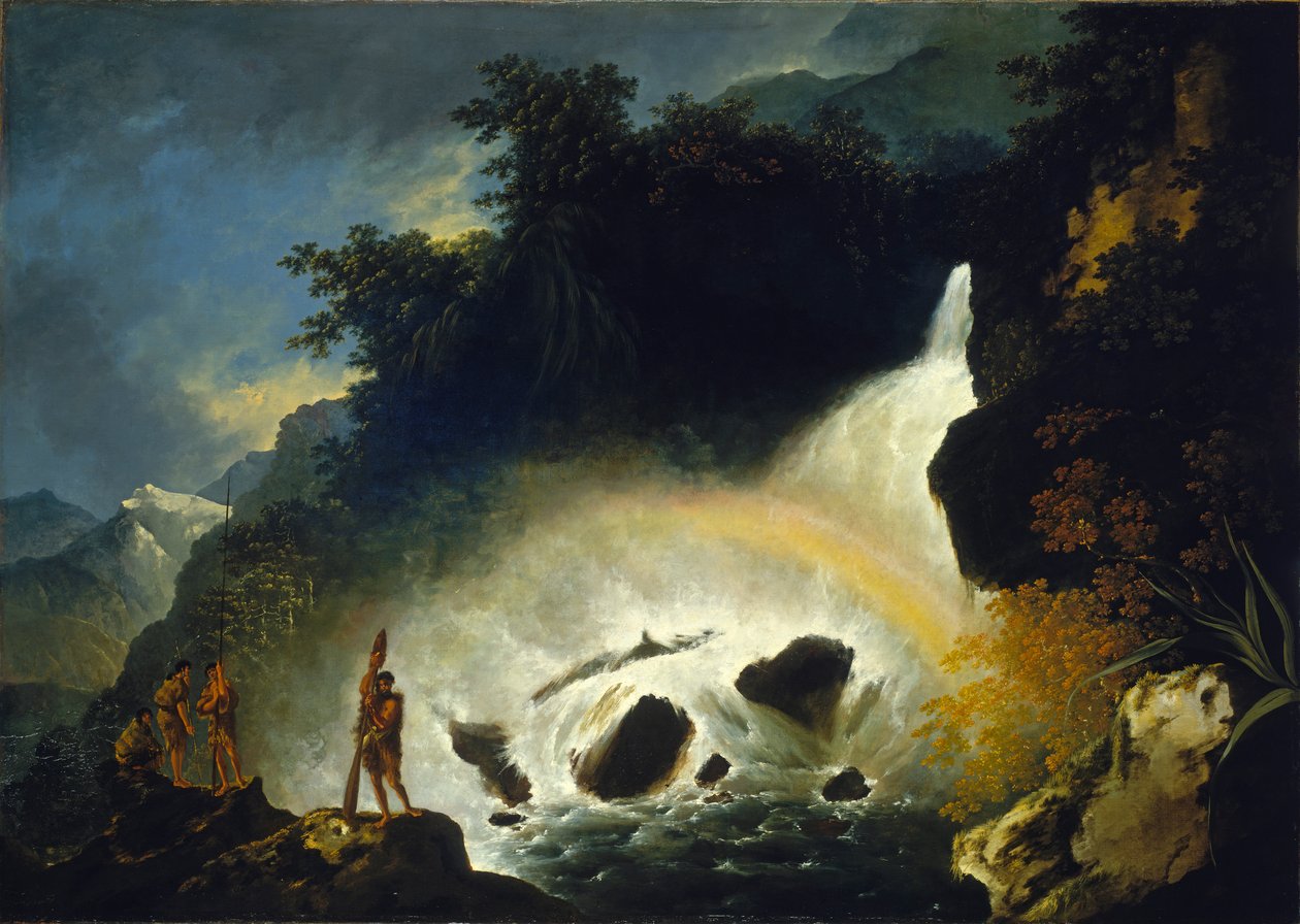 Wodospad w zatoce Dusky, kwiecień 1773 r. autorstwa William Hodges