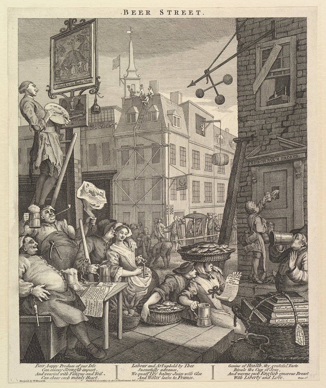 Ulica Piwna, 4 lutego 1751 r. autorstwa William Hogarth