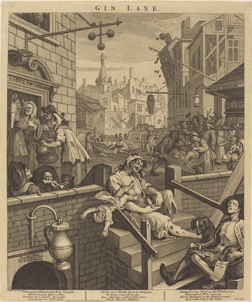 Gin Lane autorstwa William Hogarth