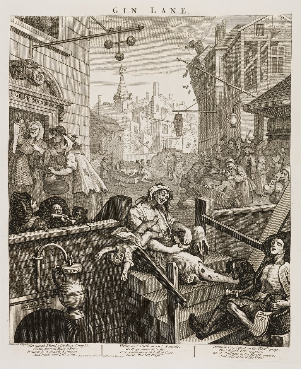Gin Lane autorstwa William Hogarth
