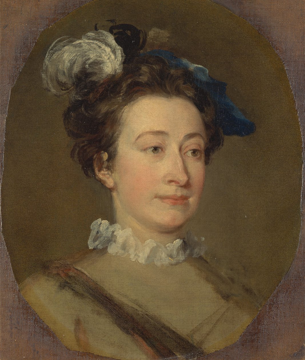 Dziewczyna w kapeluszu z pióropuszem, ca. 1740. autorstwa William Hogarth