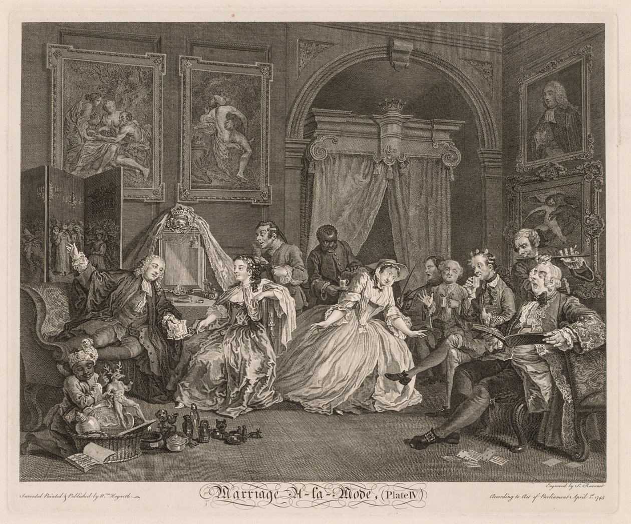 Małżeństwo à la Mode: Scena w toalecie, 1745. autorstwa William Hogarth