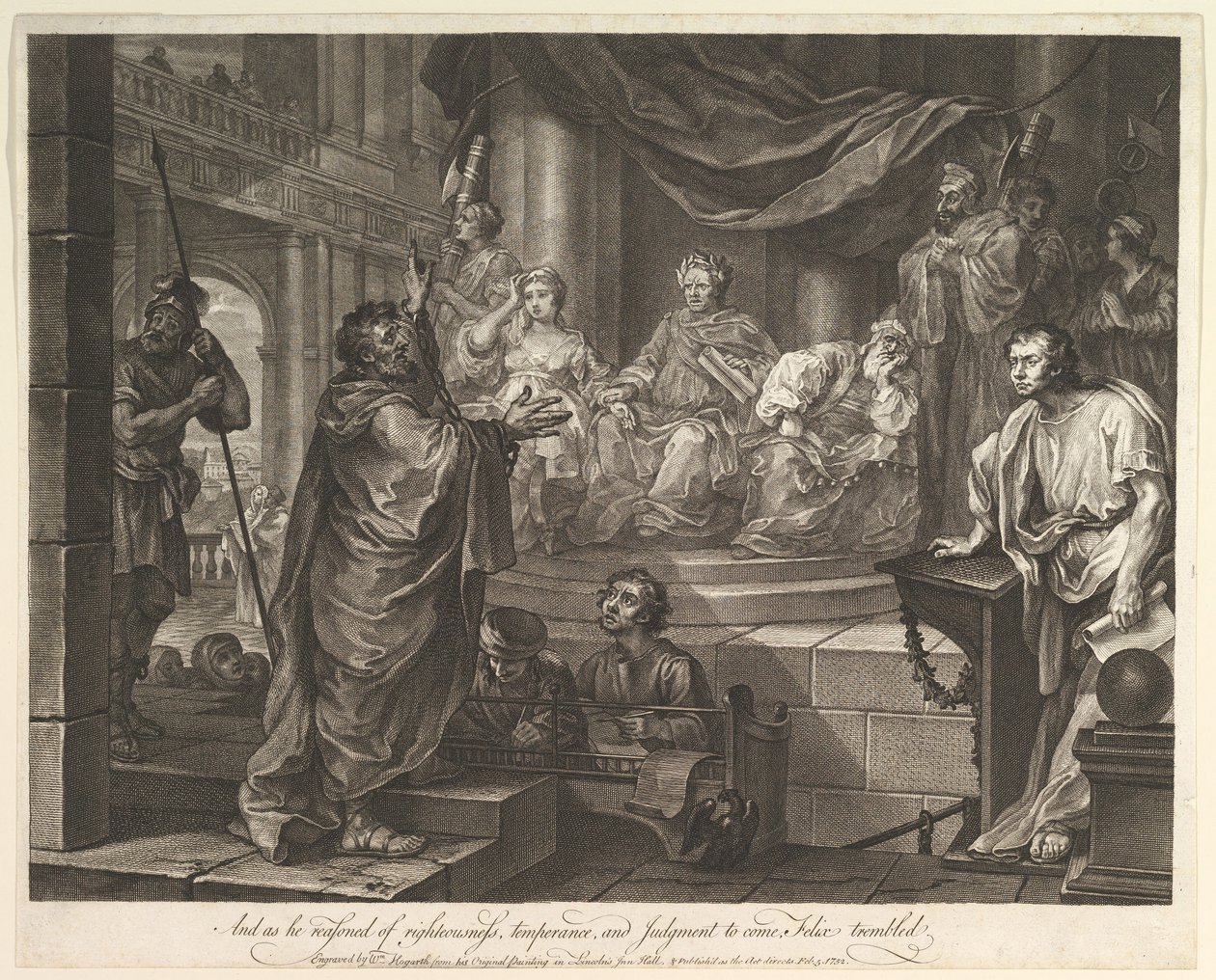 Paweł przed Feliksem, 5 lutego 1752 r. autorstwa William Hogarth