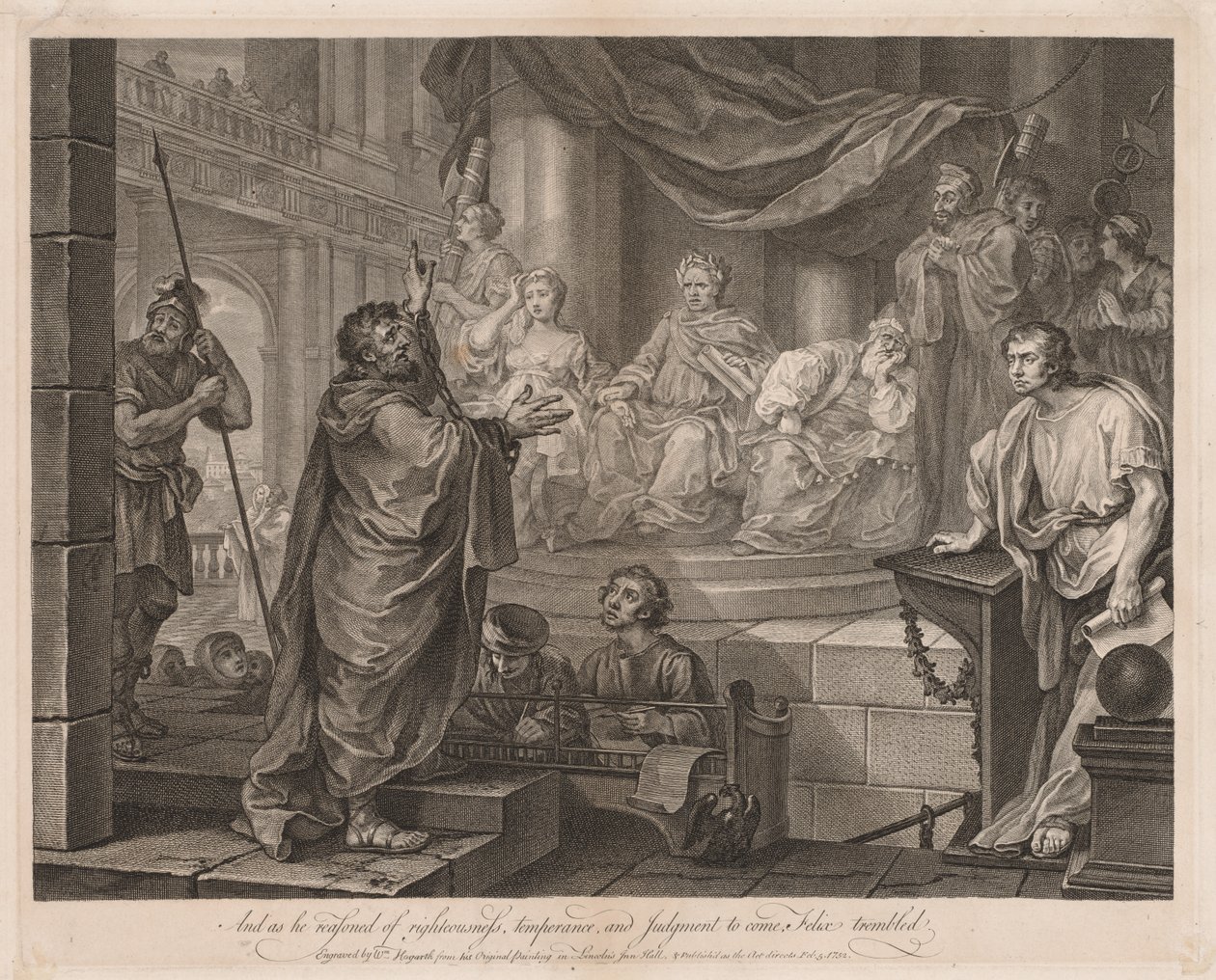 Paul przed Félix Large Plate, 1752. autorstwa William Hogarth