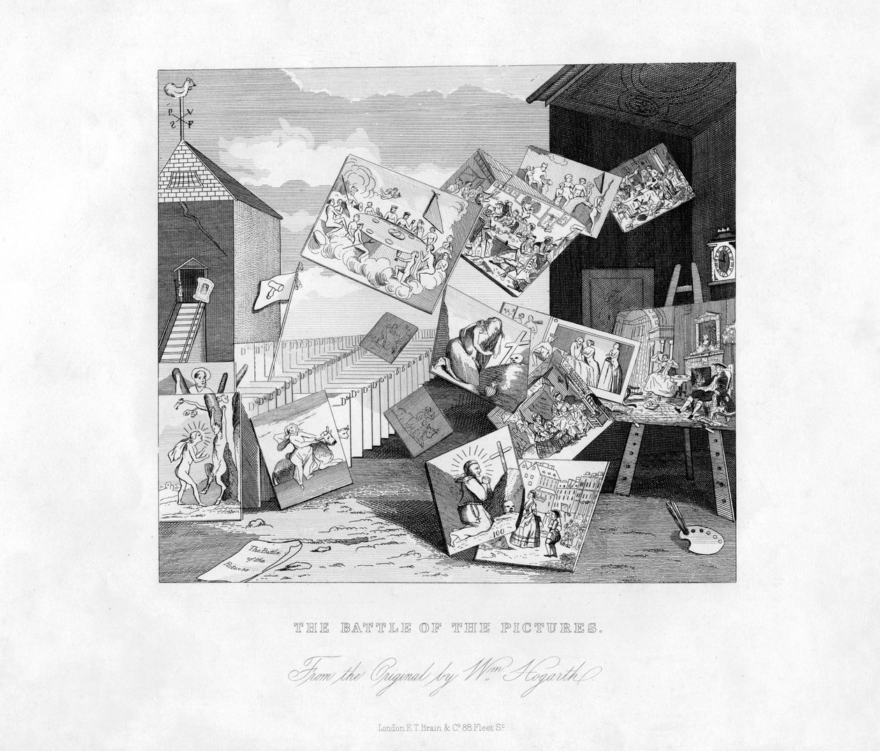 Bitwa na obrazy, XIX wiek. autorstwa William Hogarth