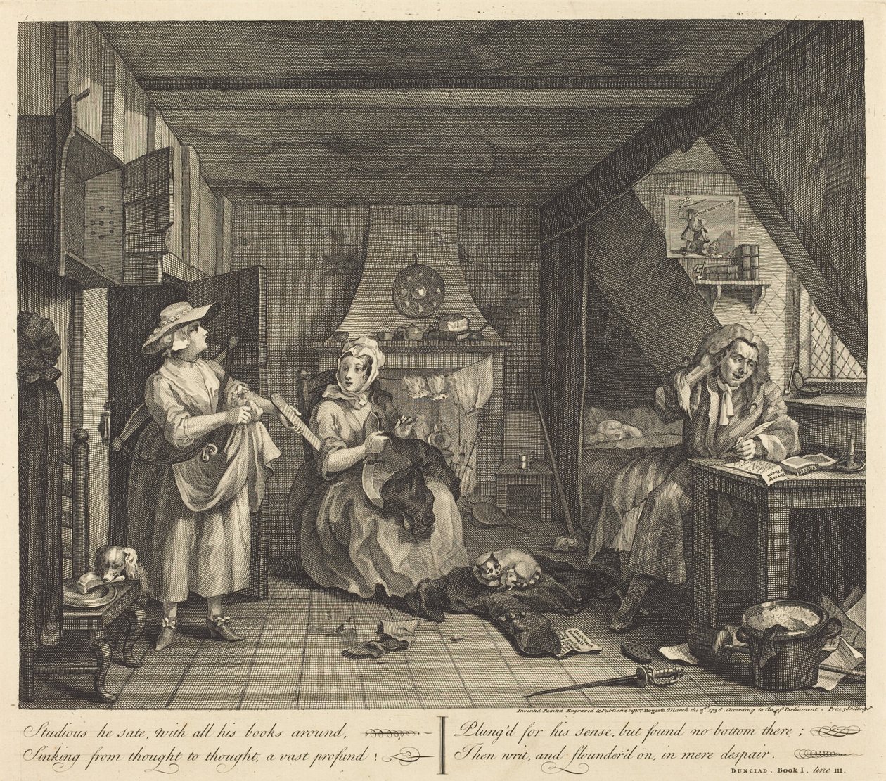 Przygnębiony poeta autorstwa William Hogarth