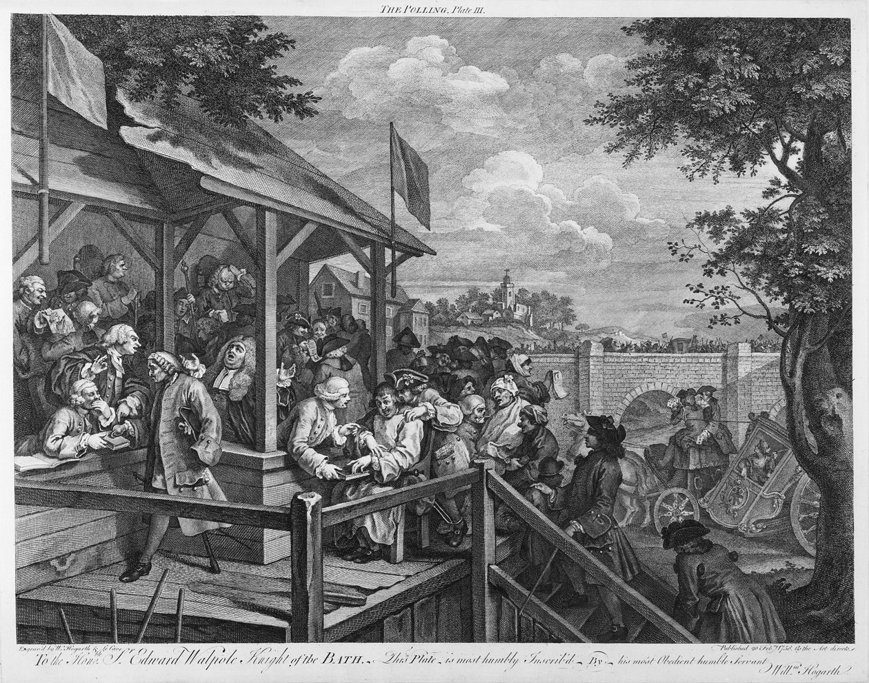 Głosowanie, 1758 autorstwa William Hogarth