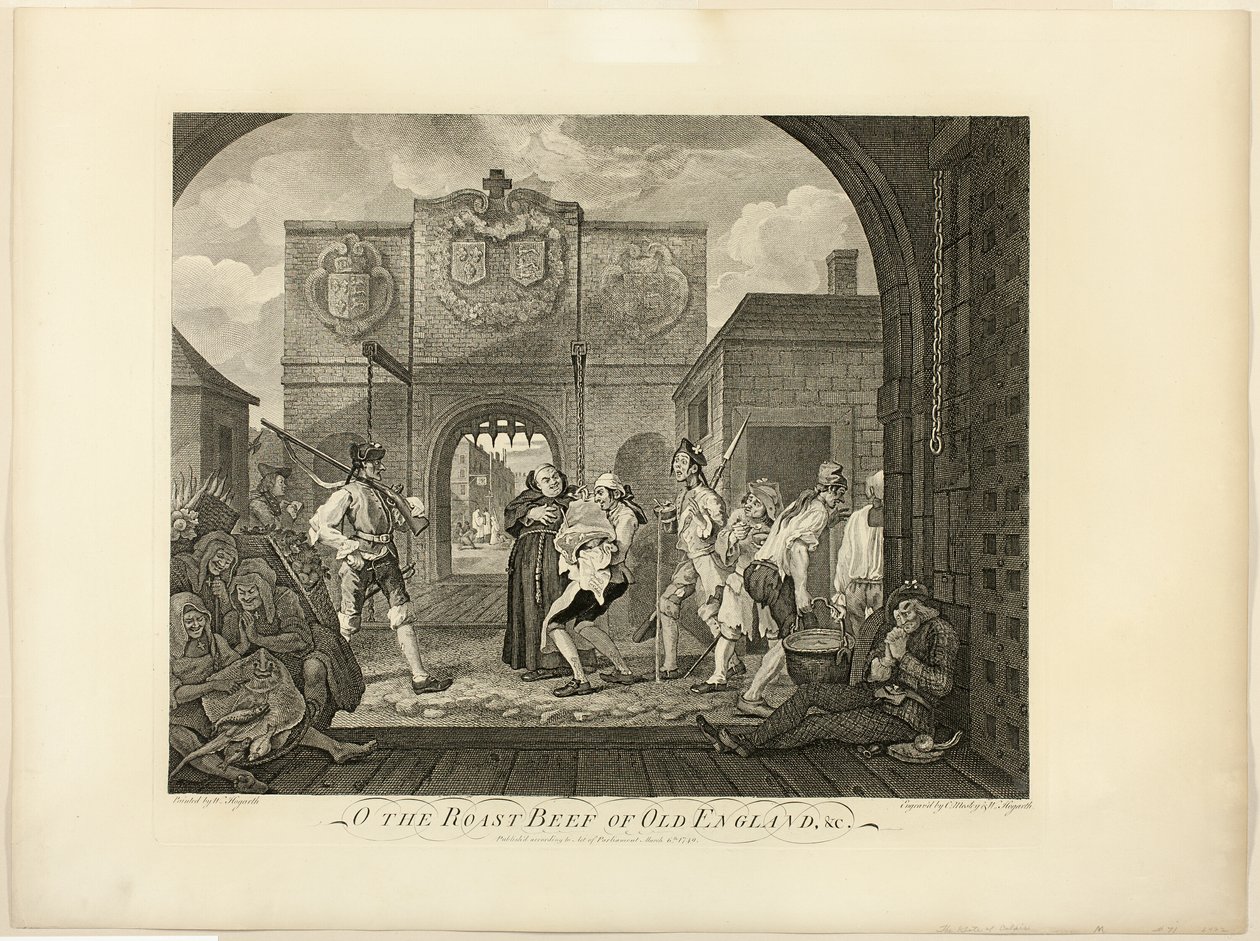 Rostbef ze starej Anglii autorstwa William Hogarth
