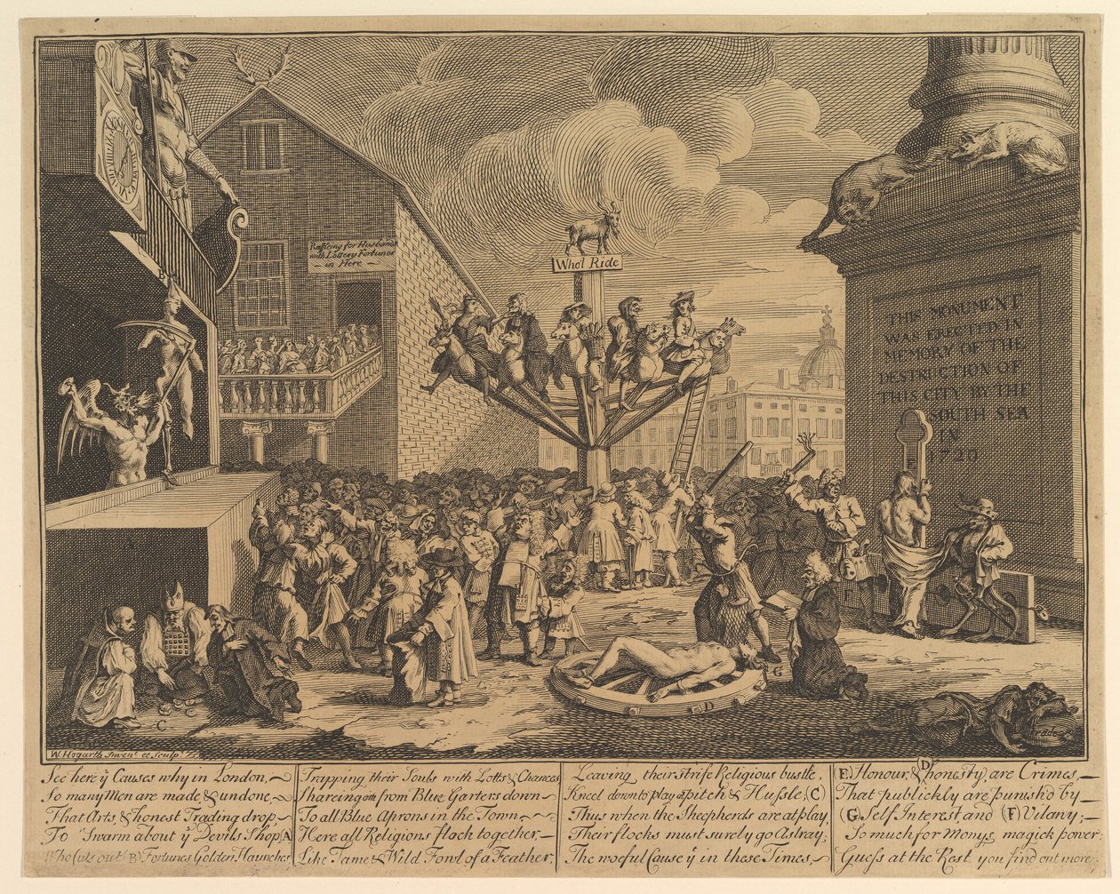 Schemat Morza Południowego, 1722. autorstwa William Hogarth