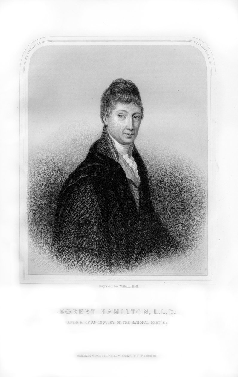 Robert Hamilton, szkocki ekonomista i matematyk, 1870. autorstwa William Holl