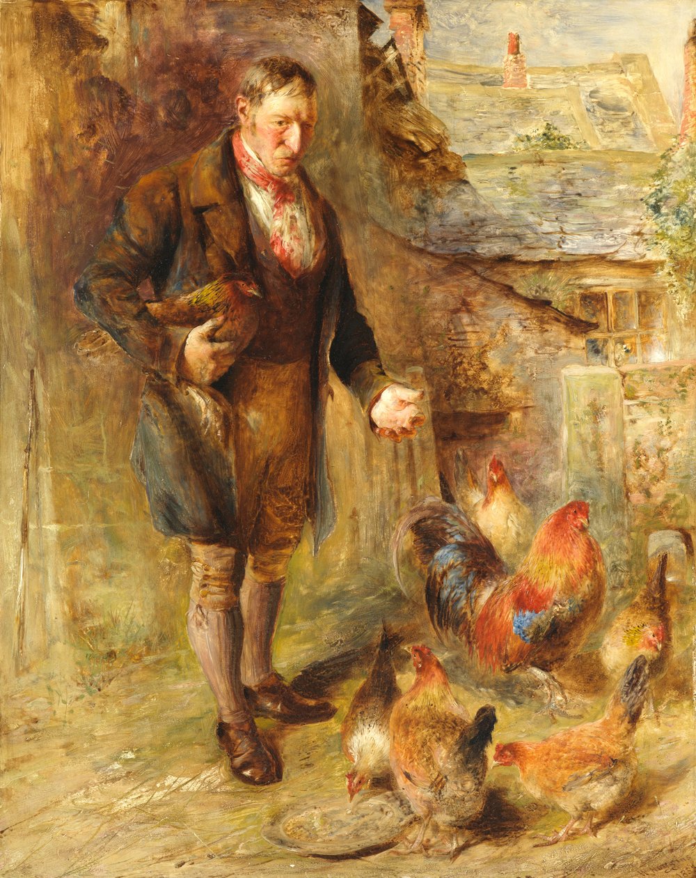 Autoportret w wieku 38 lat z kurczakami autorstwa William Huggins