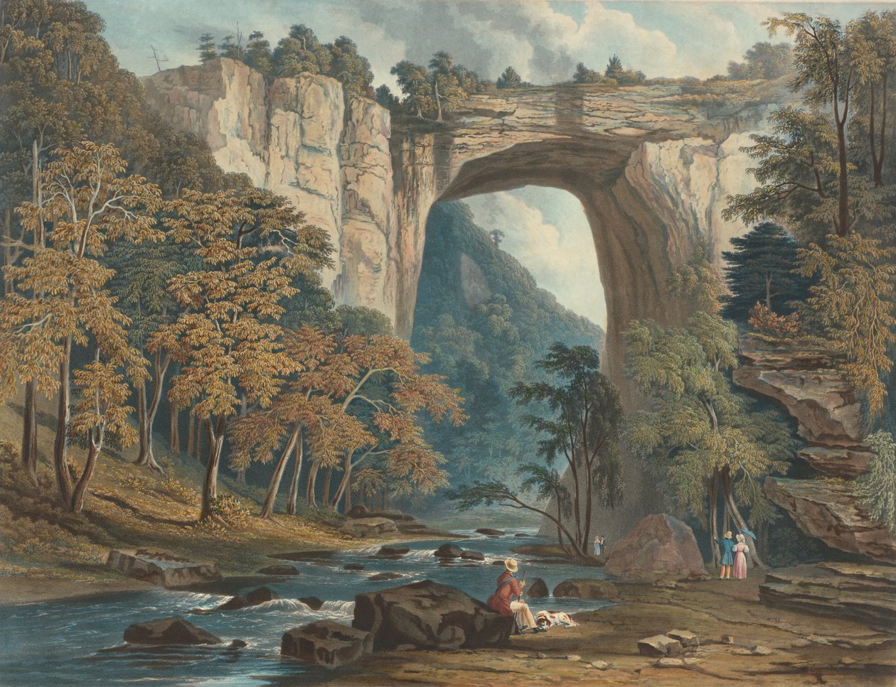 Widok na naturalny most, 1835. autorstwa William James Bennett
