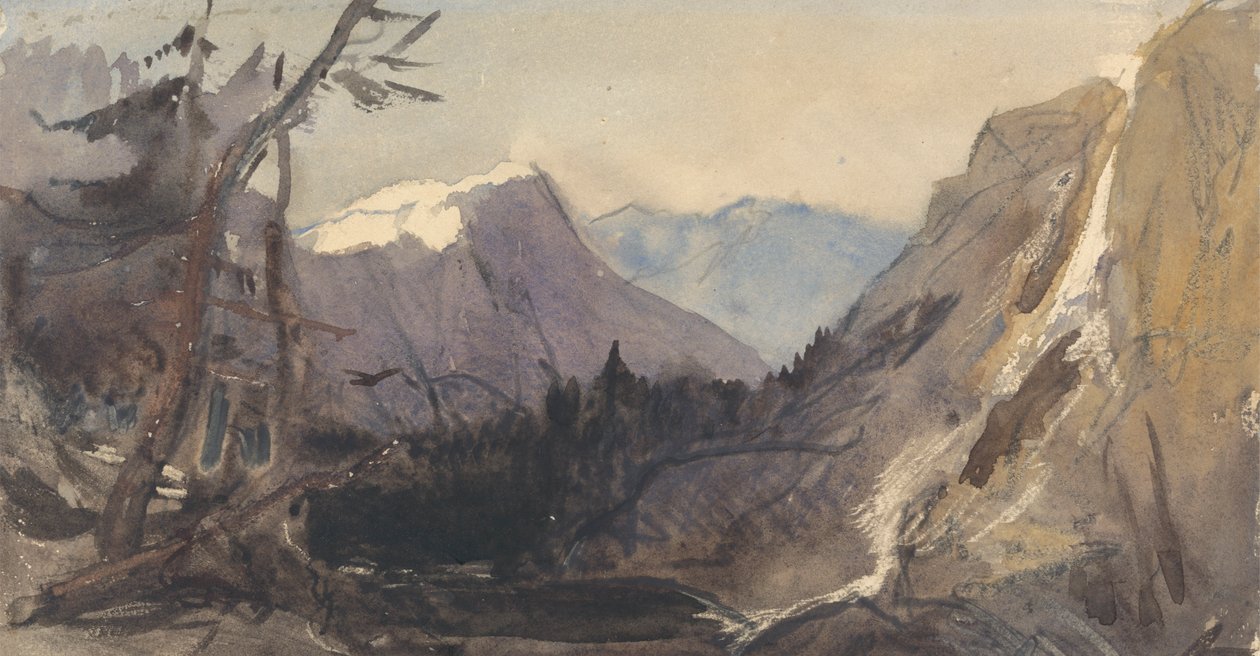 Krajobraz alpejski, prawdopodobnie Matterhorn autorstwa William James Muller
