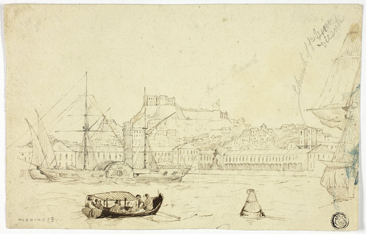 Port morski z twierdzą autorstwa William John Huggins
