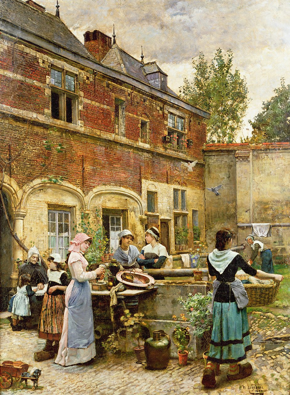 Domy jałmużny, Antwerpia, 1880 r. autorstwa William Logsdail