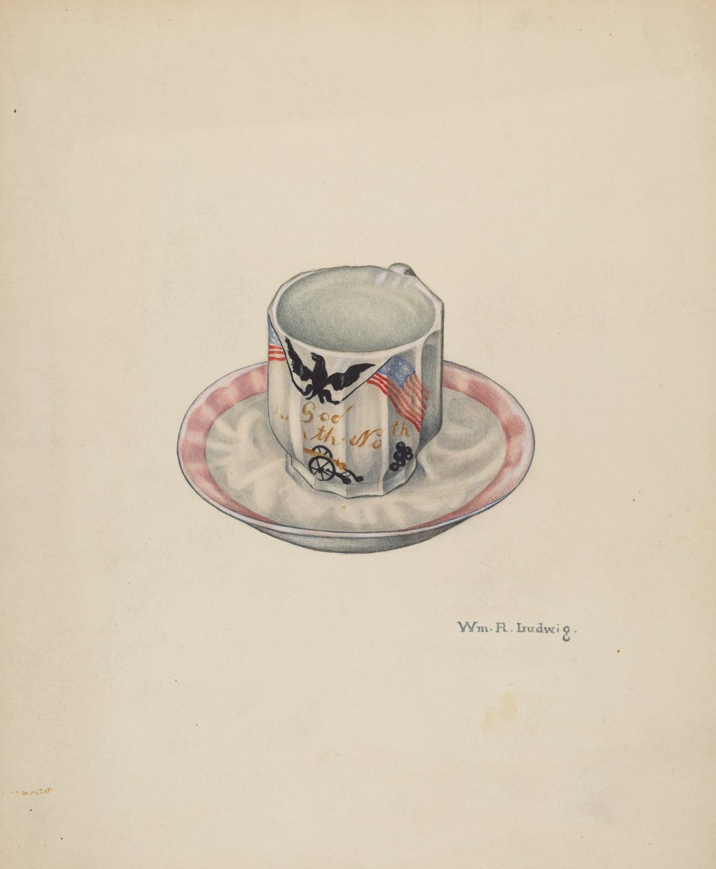 Filiżanka i spodek, ok. 1940. autorstwa William Ludwig