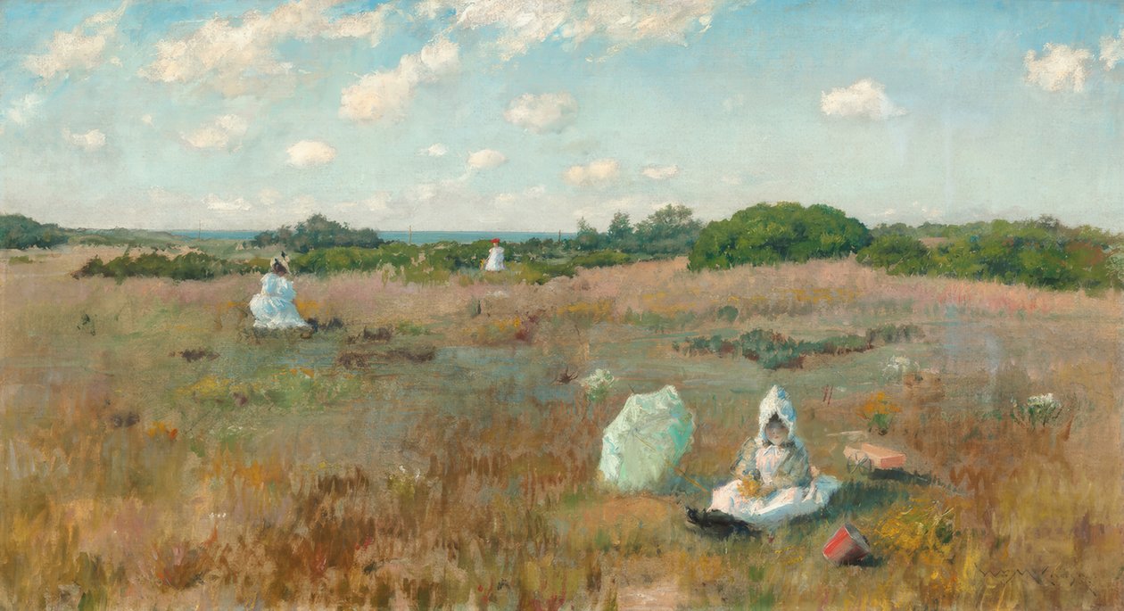 Zbieranie jesiennych kwiatów autorstwa William Merritt Chase