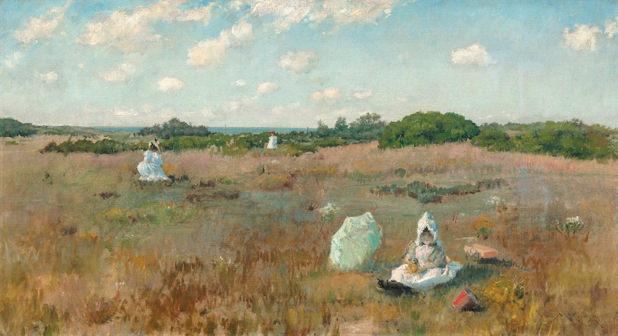 Zbieranie jesiennych kwiatów, 18941895. autorstwa William Merritt Chase