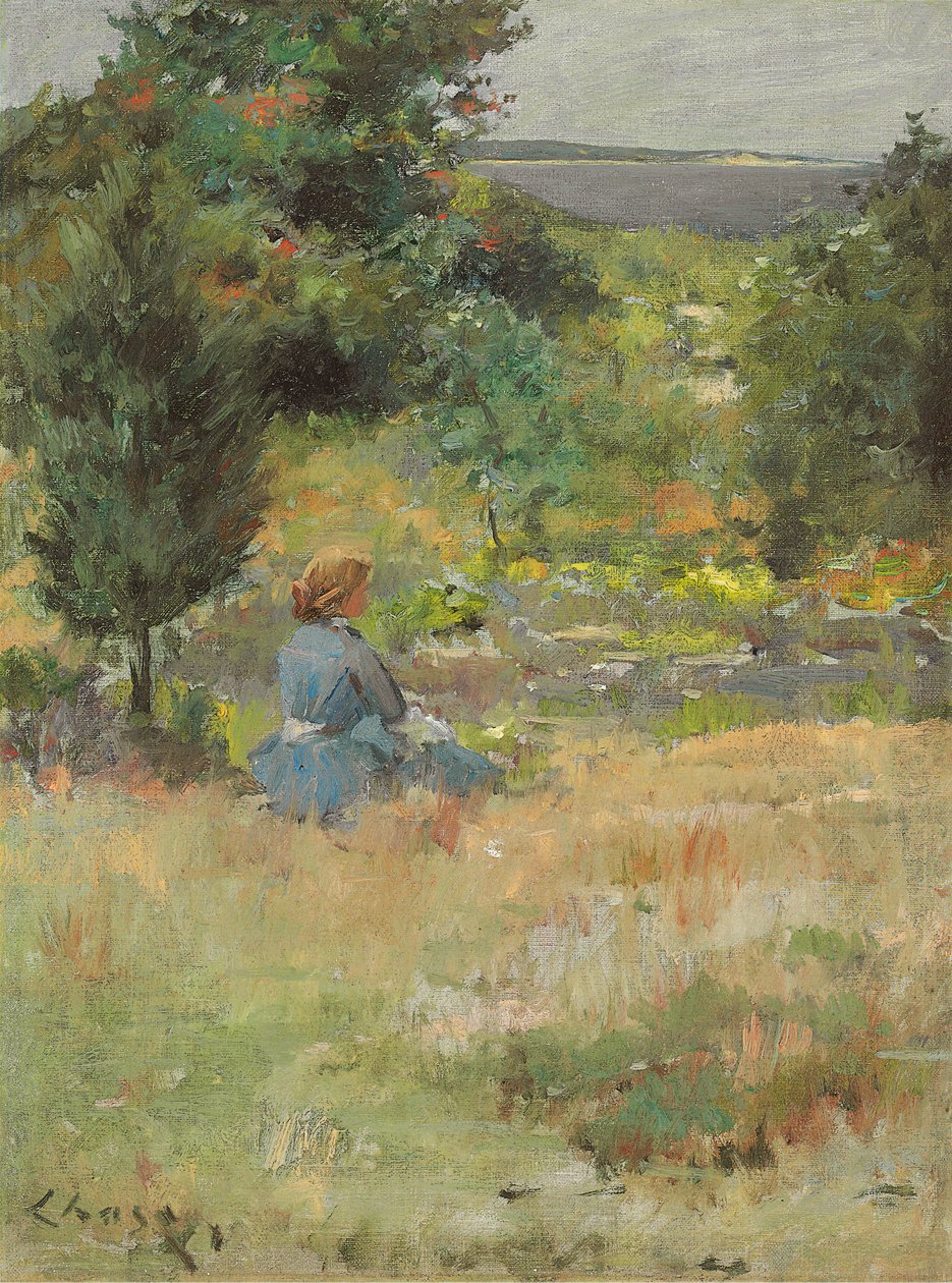 Dziewczyna na wzgórzach Shinnecock, ok. 1897 r. autorstwa William Merritt Chase