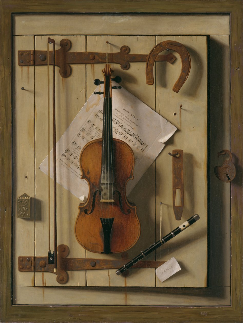 Martwa natura, skrzypce i muzyka autorstwa William Michael Harnett