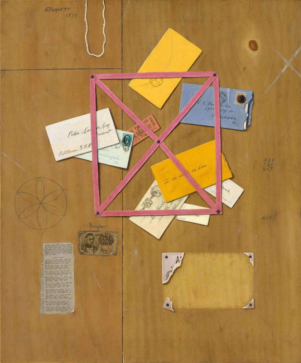 Stojak na listy artystów, 1879 autorstwa William Michael Harnett