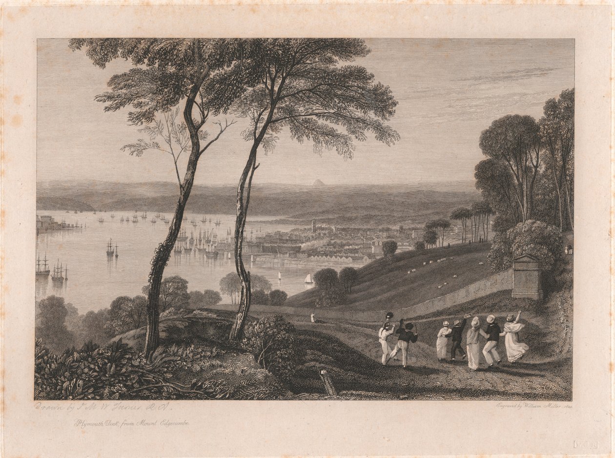 Dok Plymouth z Mount Edgecumbe autorstwa William Miller