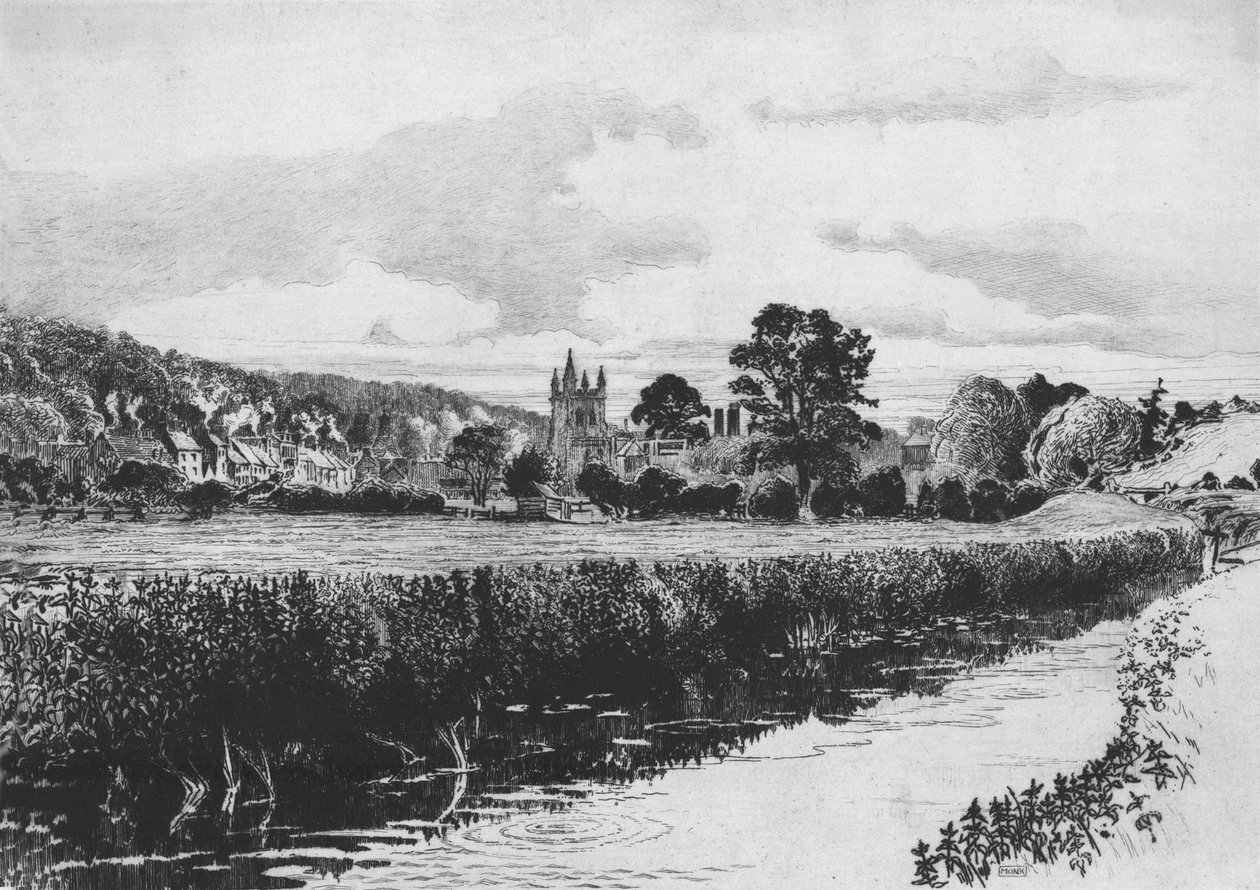 Amersham i rzeka Misbourne, 1904. autorstwa William Monk