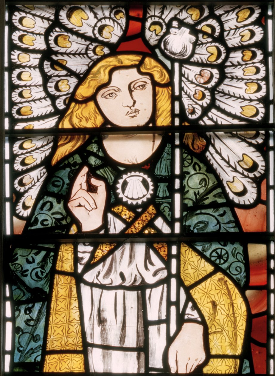 Archanioł Gabriel, 1862 (witraż) autorstwa William Morris
