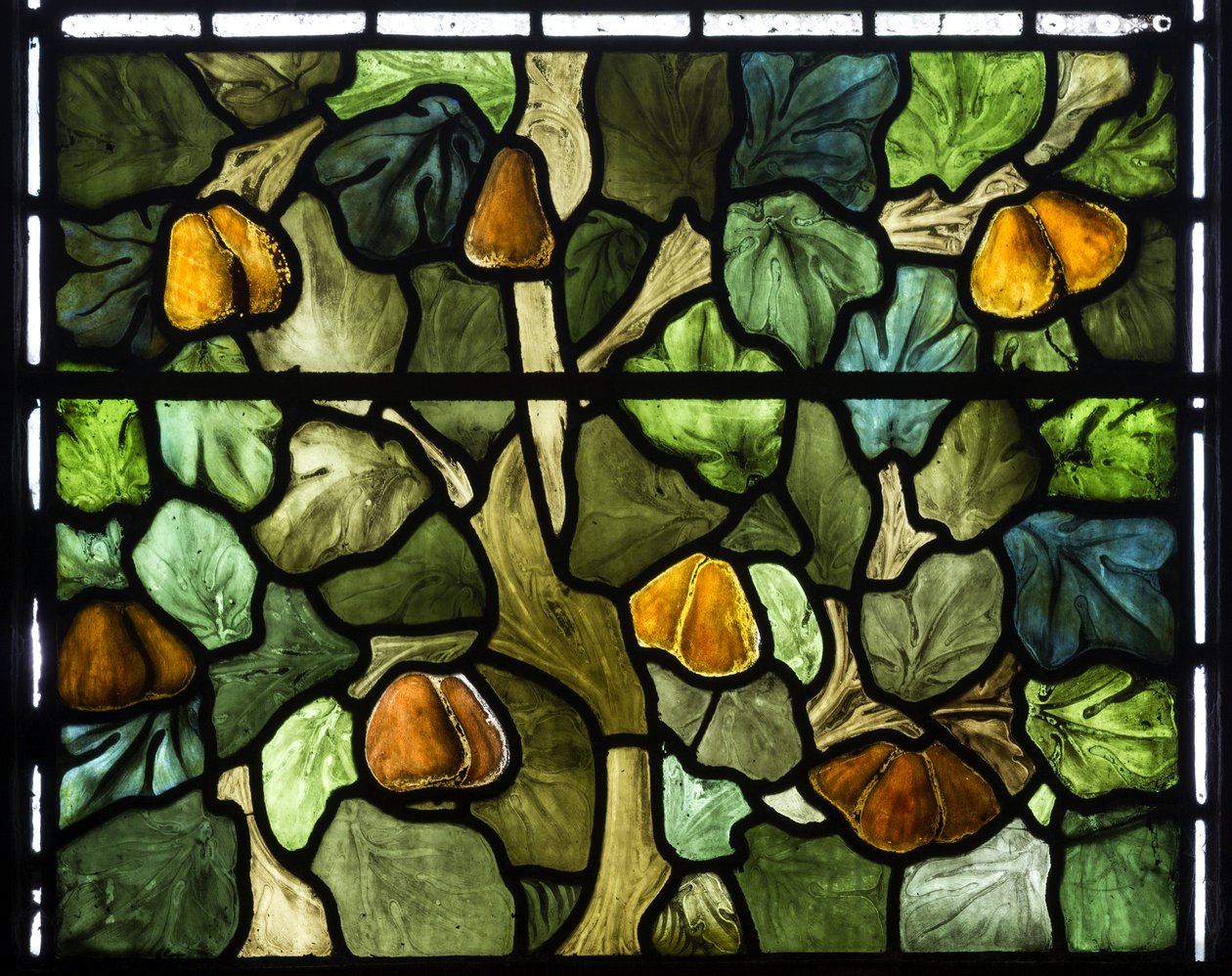 Szczegół liści, 1879 (witraż) autorstwa William Morris