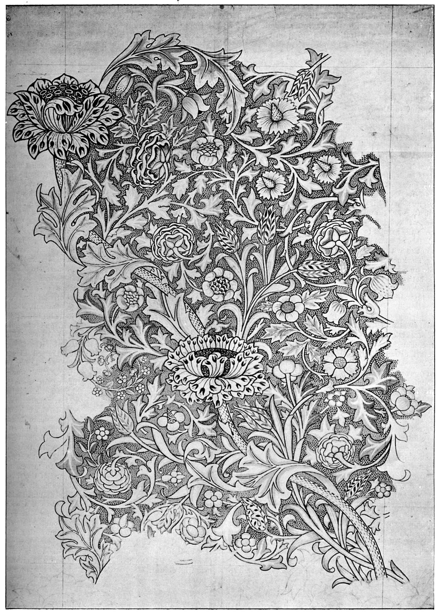 Len drukowany we wzór Trent, 1892 1934. autorstwa William Morris