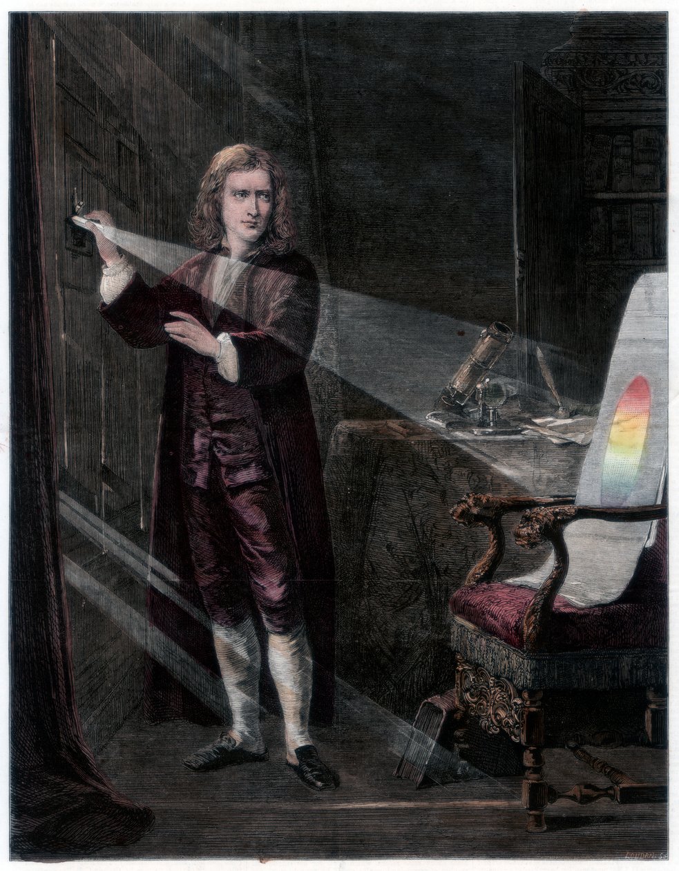 „Newton bada światło”, 1870 r. autorstwa William Mouat Loudan