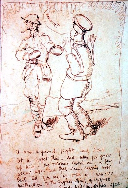 "To była dobra walka..." (rysunek) autorstwa William Orpen