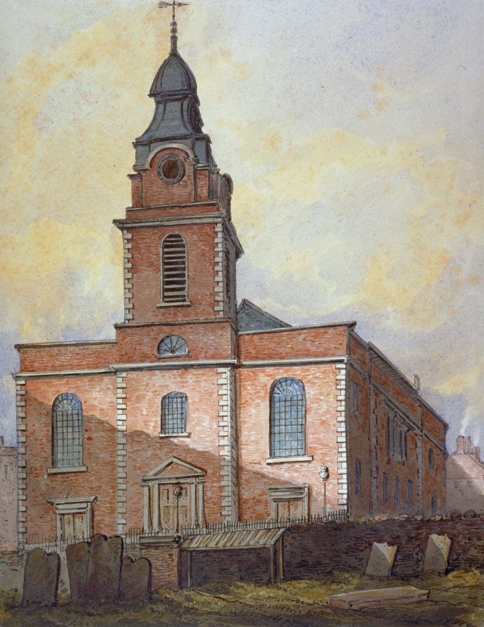 Kościół św. Jana w Wapping, Londyn, ok. 1815 r. autorstwa William Pearson