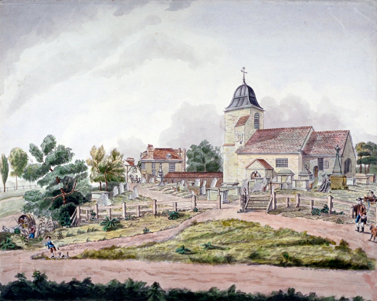Stary kościół St Pancras, Londyn, 1761 autorstwa William Pennington