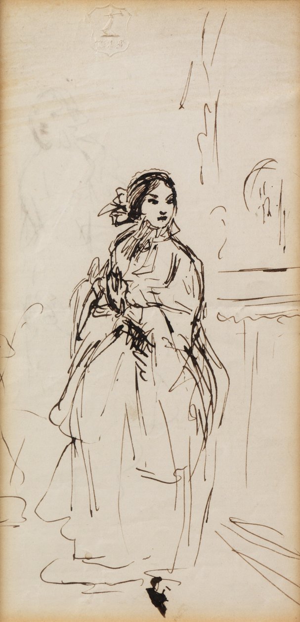 Pośpiech Dziewczyna (pióro i atrament) autorstwa William Powell Frith